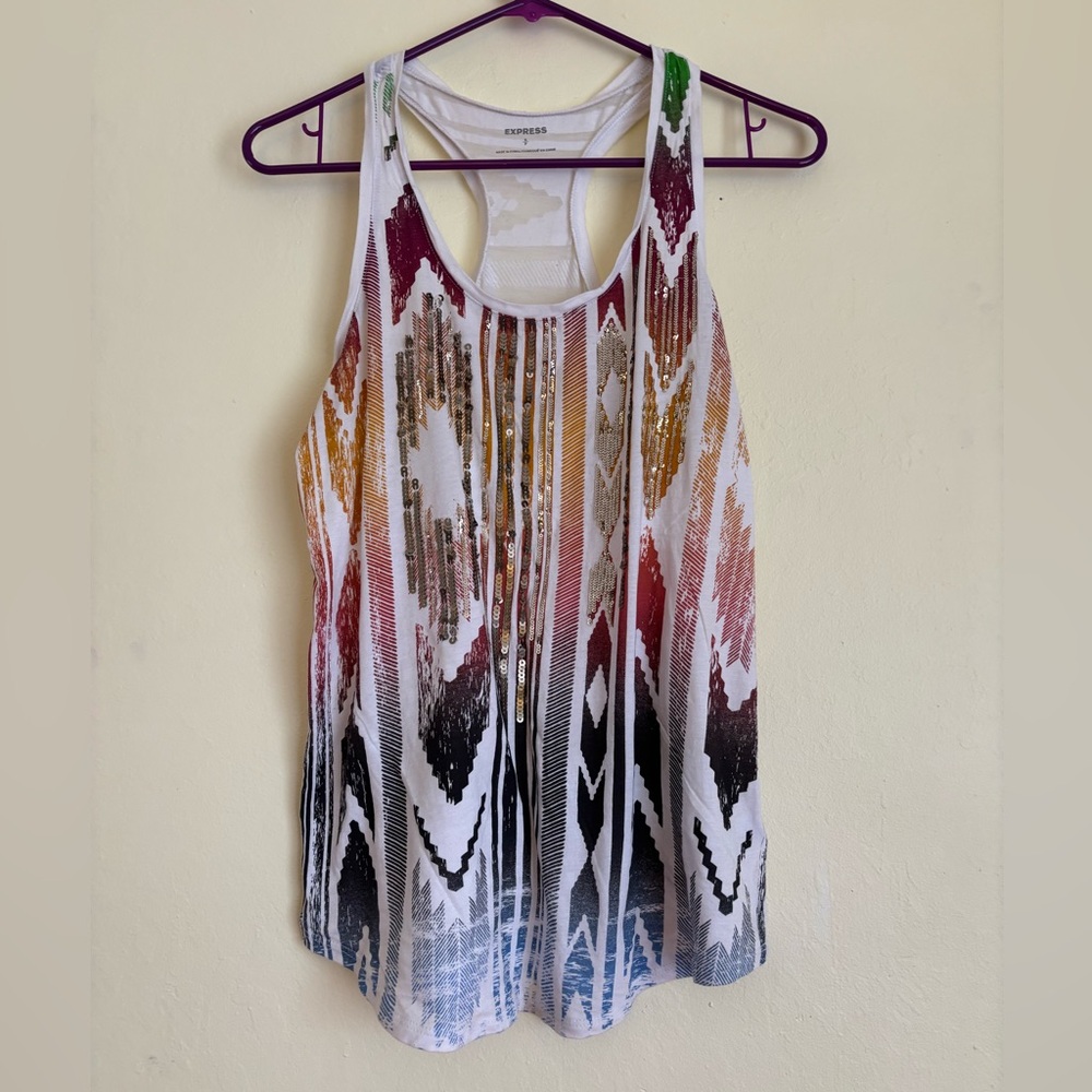 Express Colorful Geometric Tank Top